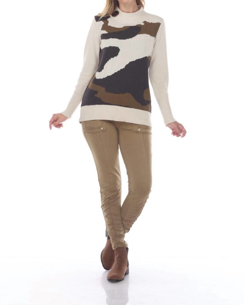 Front of a model wearing a size L Trying New Pullover in Pebble in Pebble by Neon Buddha. | dia_product_style_image_id:340980
